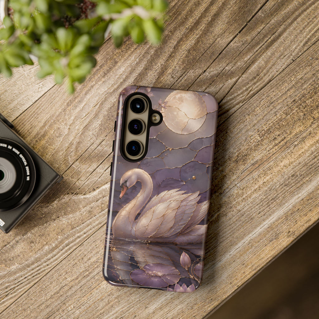 Swan Samsung Galaxy Phone Case | Moonlit Lake Phone Case