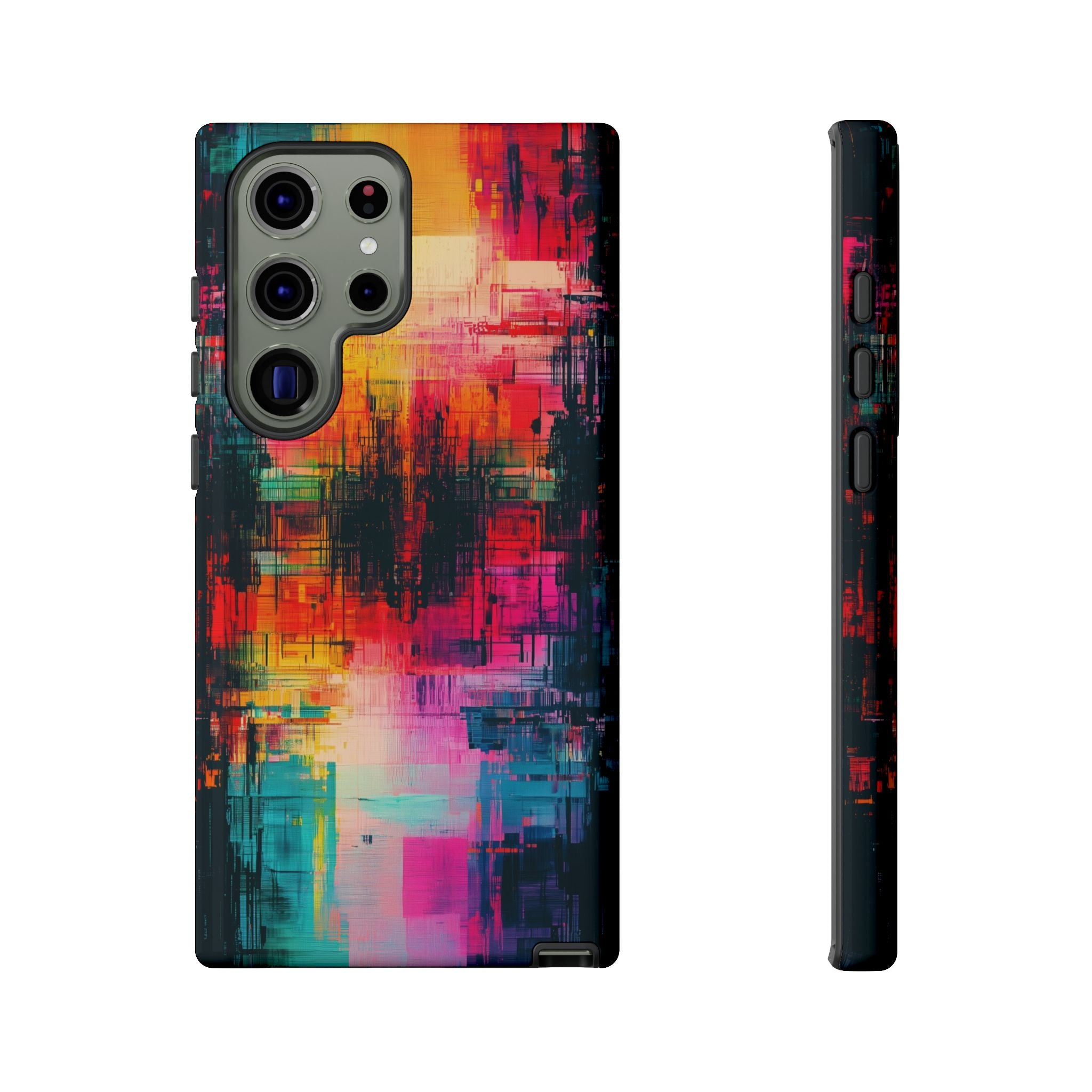 Abstract Neon Glitch Art Tough Samsung Galaxy Case