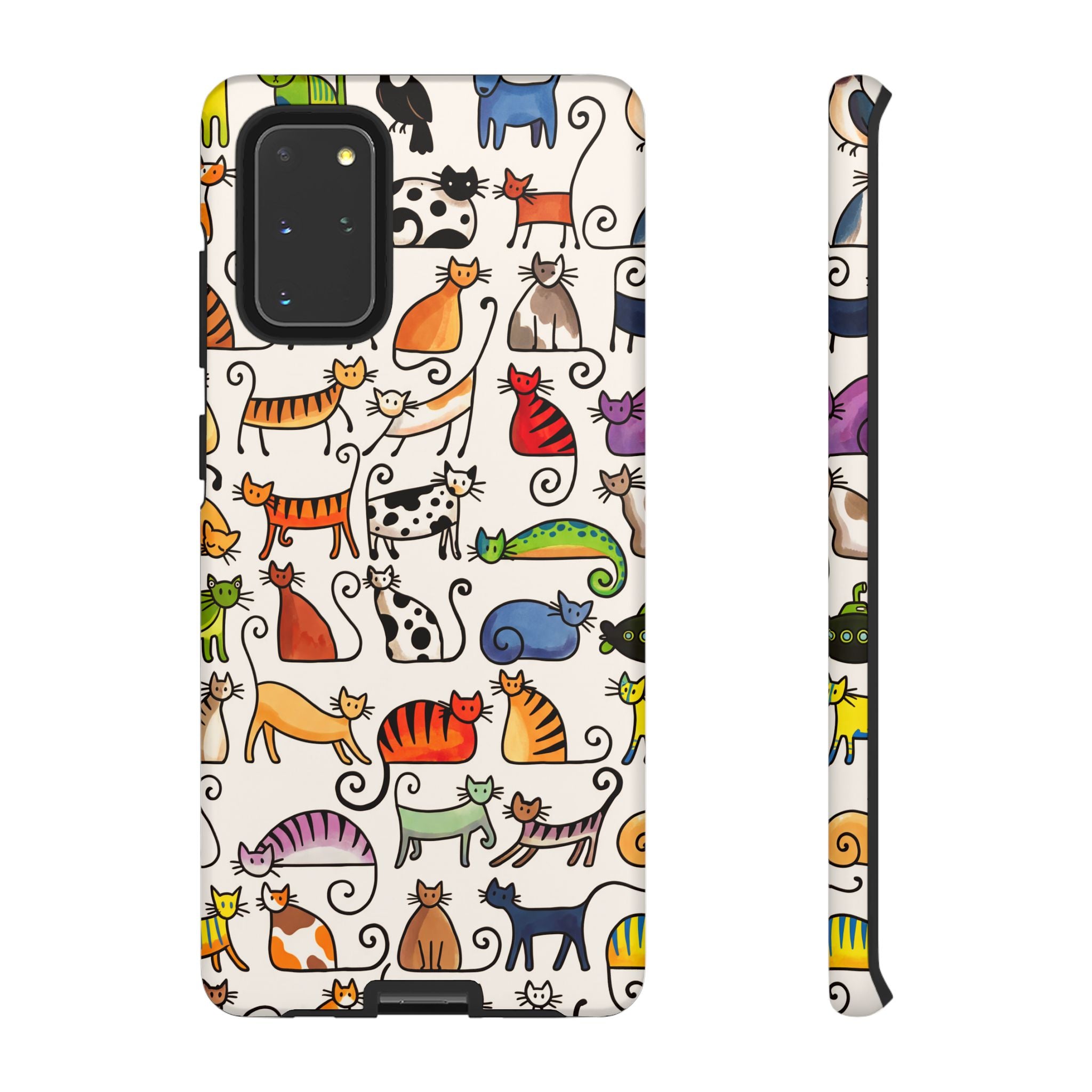 Cat Pattern Tough Samsung Galaxy Case | Colourful Cartoon Cats