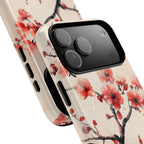 Cover MagSafe per iPhone con fiori di ciliegio | Motivo ramo floreale rosa