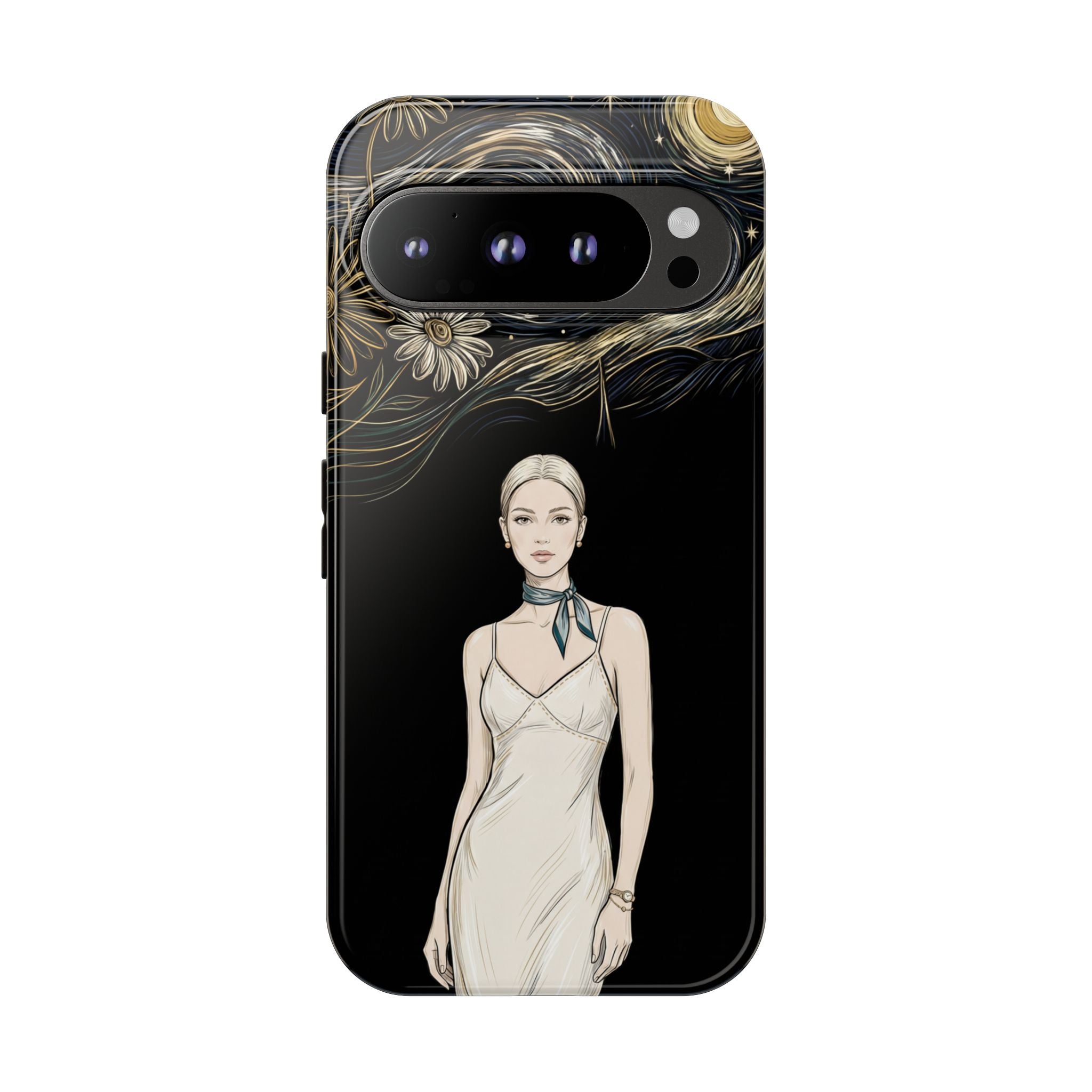 Starry Night Fashion Google Pixel Phone Case | Elegant Woman Illustration