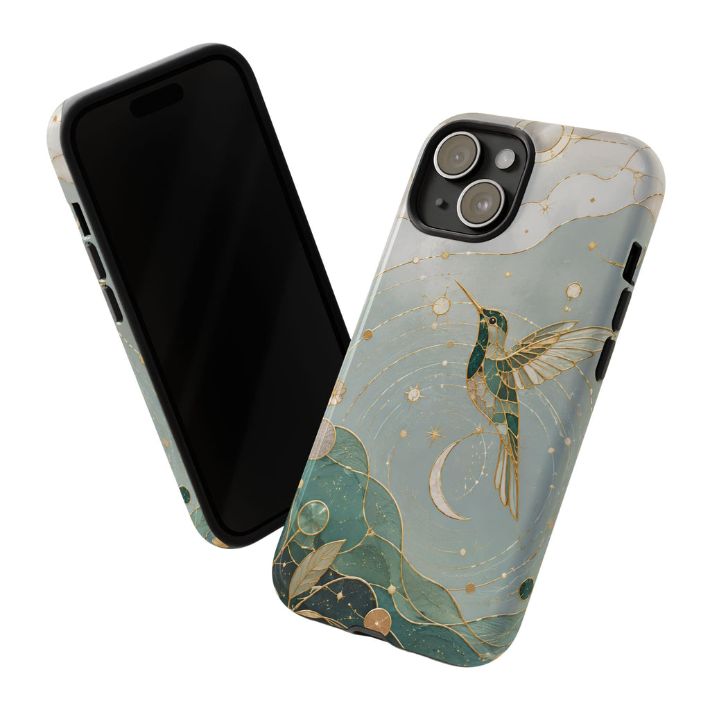 Celestial Hummingbird iPhone Case | Moon & Bird iPhone Case