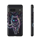 Cover per Google Pixel Neon Wolf | Custodia protettiva rigida Mystic Glow