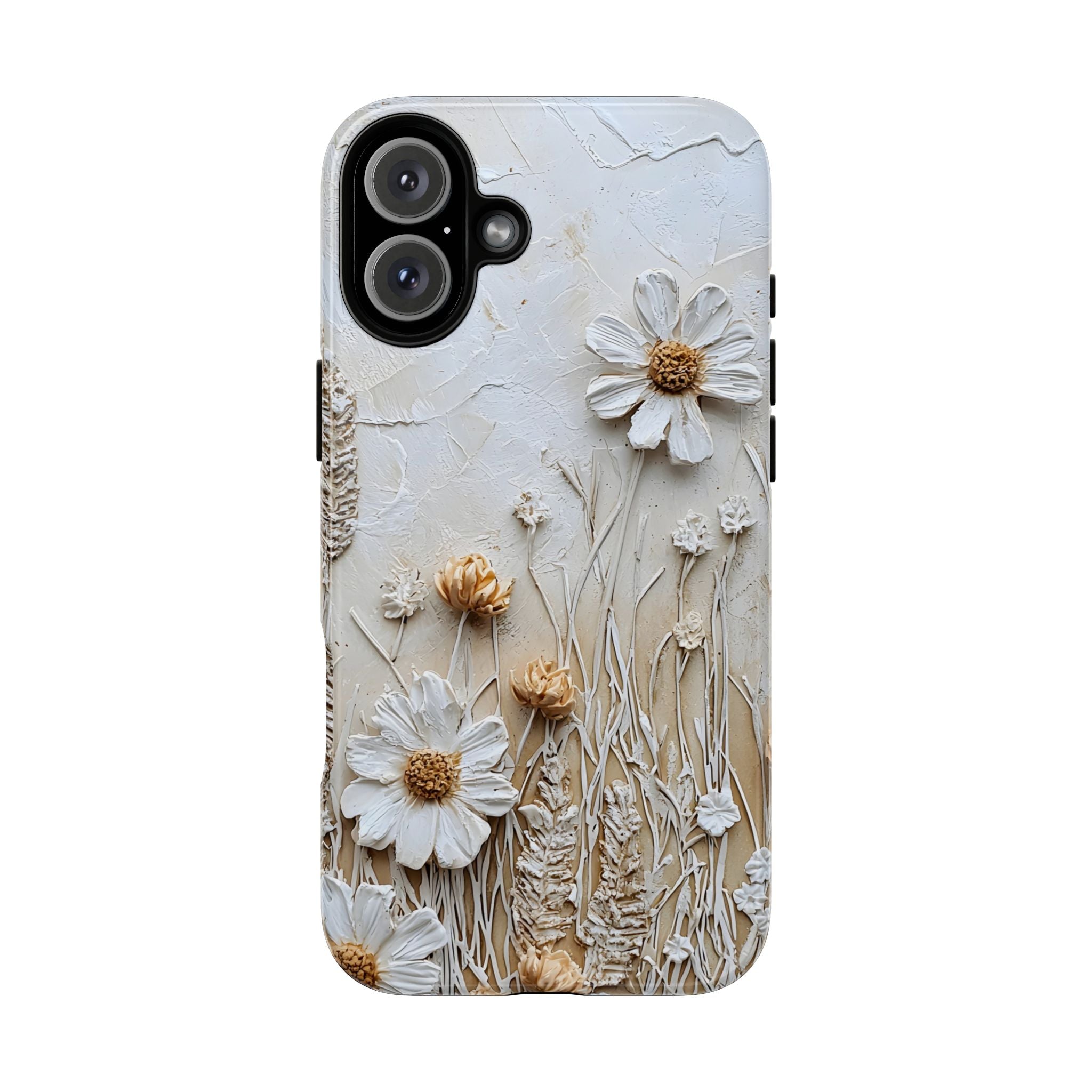 Textured Daisy Art Floral Relief iPhone Case