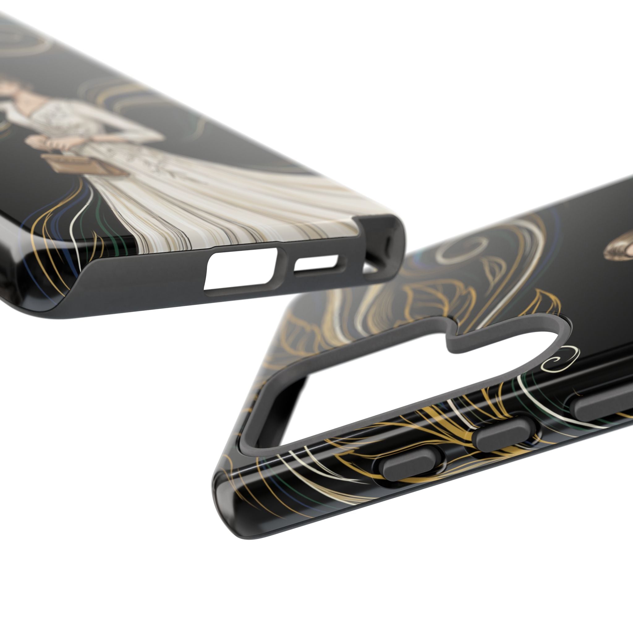 Elegant Woman Illustration Samsung Galaxy Phone Case | Vintage Bride in Flowing Gown