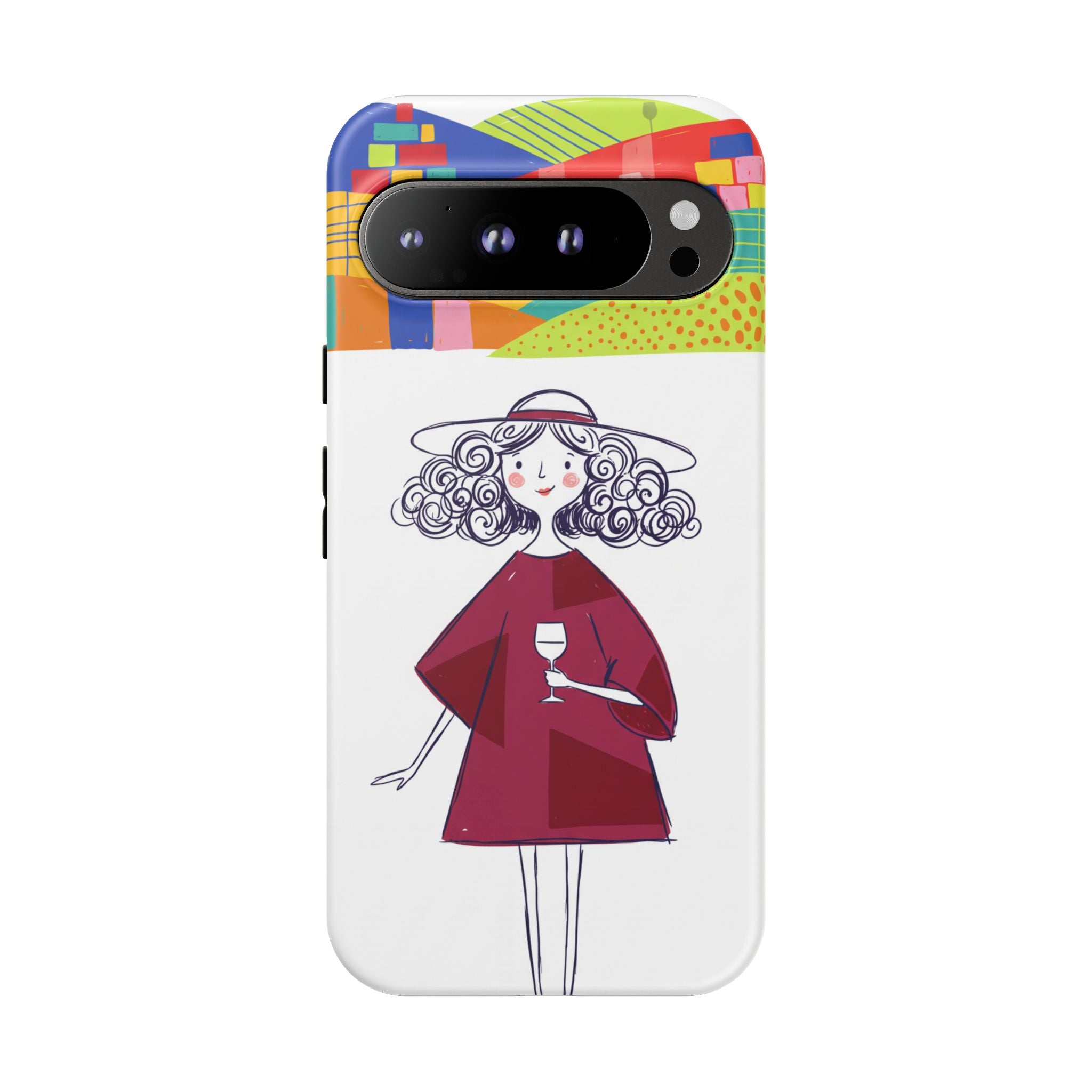 Colourful Artistic Wine Lady Google Pixel Phone Case
