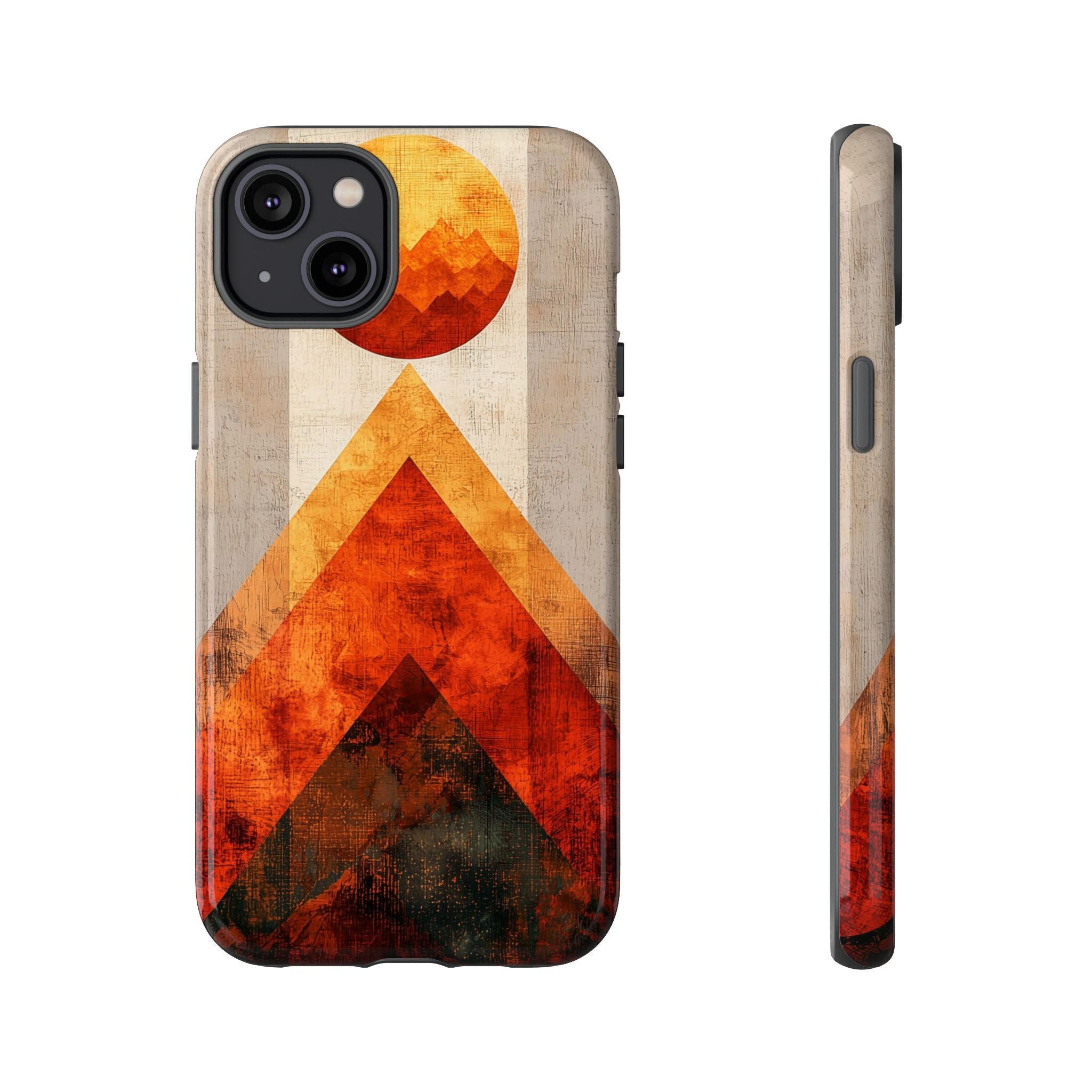 Retro Geometric Sunset iPhone Case