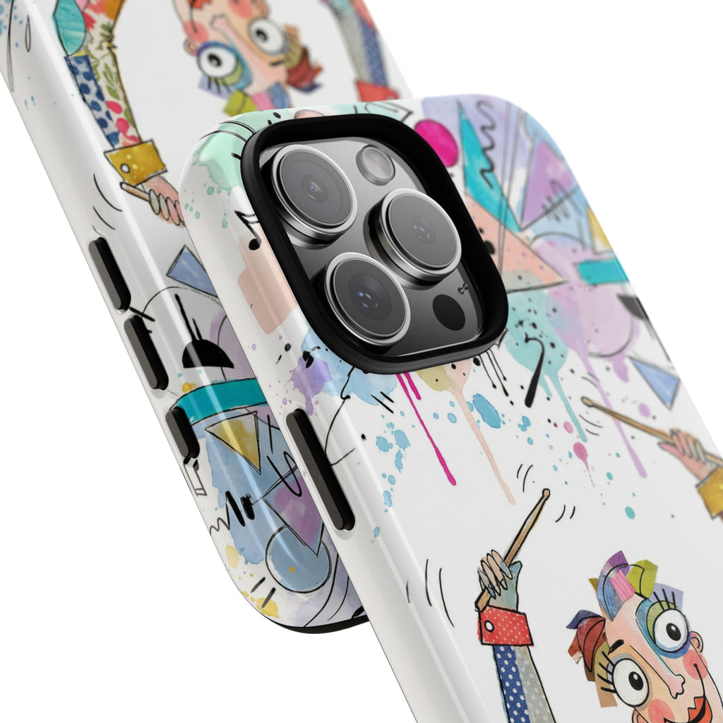 Drummer Boy iPhone Case | Colorful Cartoon Drum Kit Protective Cover