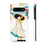 Cute Summer Girl Samsung Galaxy Phone Case | Whimsical Coastal Illustration Protective Case