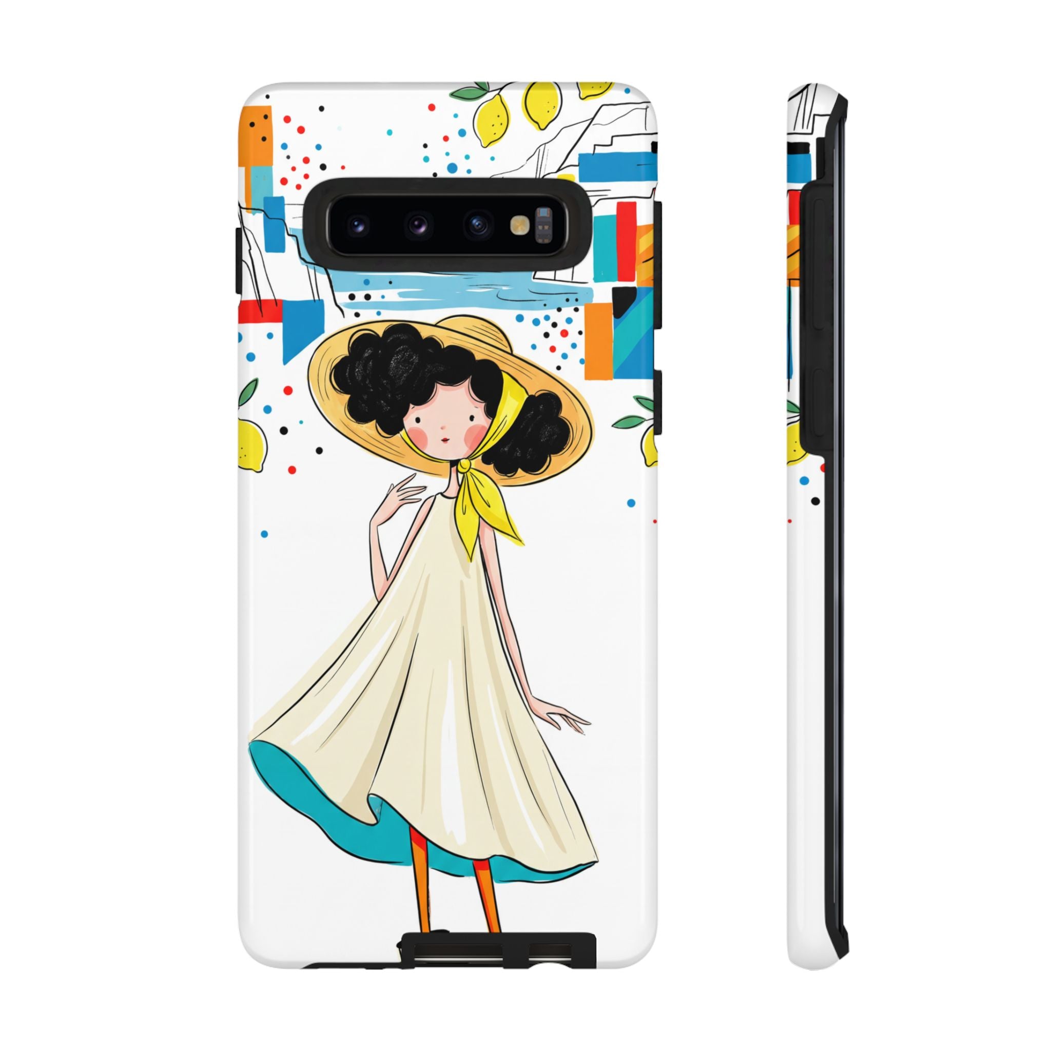 Cute Summer Girl Samsung Galaxy Phone Case | Whimsical Coastal Illustration Protective Case