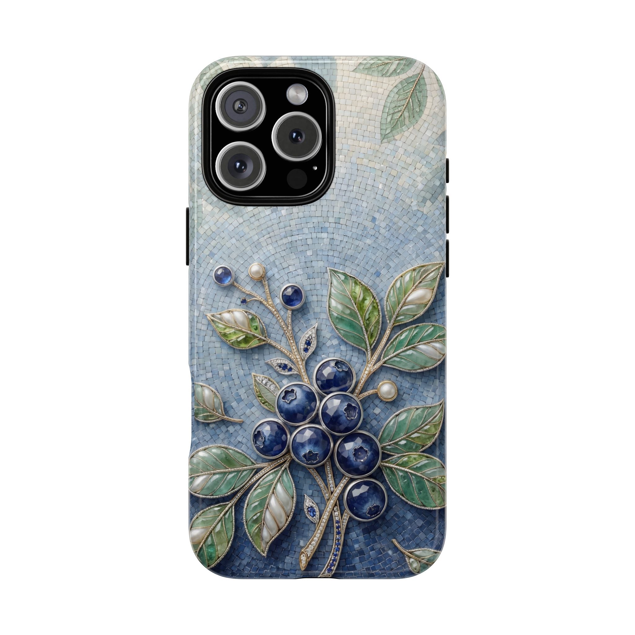 Blueberry Botanical Tough MagSafe iPhone Case | Floral Protective iPhone Cover