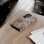 Custodia Rigida per Telefono Samsung Galaxy Floral Moon | Cover Protettiva con Peonia Rosa Vintage
