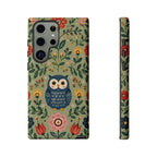 Floral Owl Tough Samsung Phone Case | Cute Botanical Protective Cover