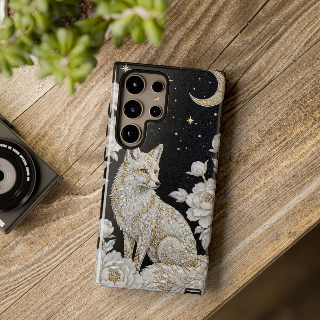 Mystic Fox Moon Samsung Galaxy Phone Case | Celestial Floral Phone Cover