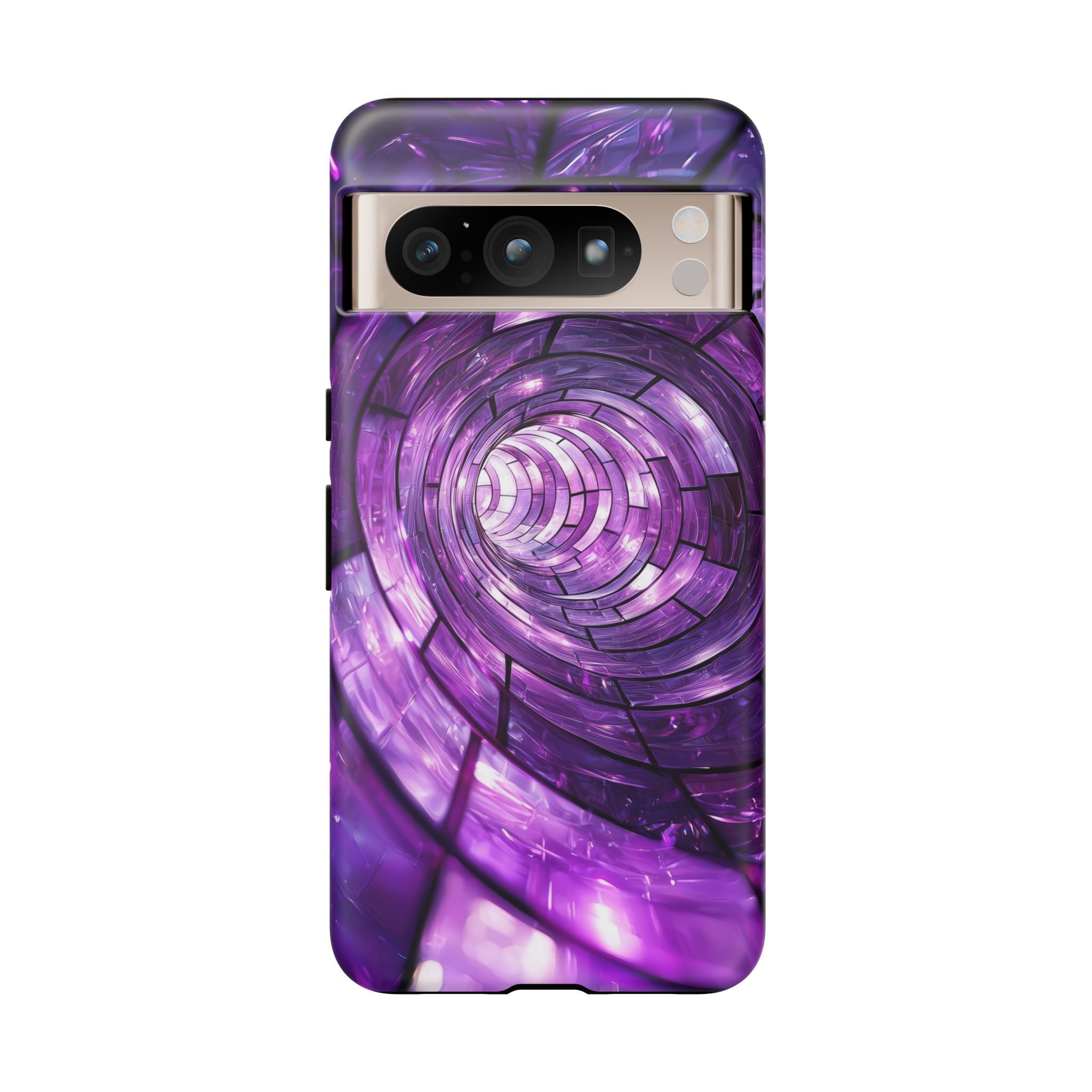 Purple Vortex Tough Google Pixel Case — Abstract Spiral Protective Cover