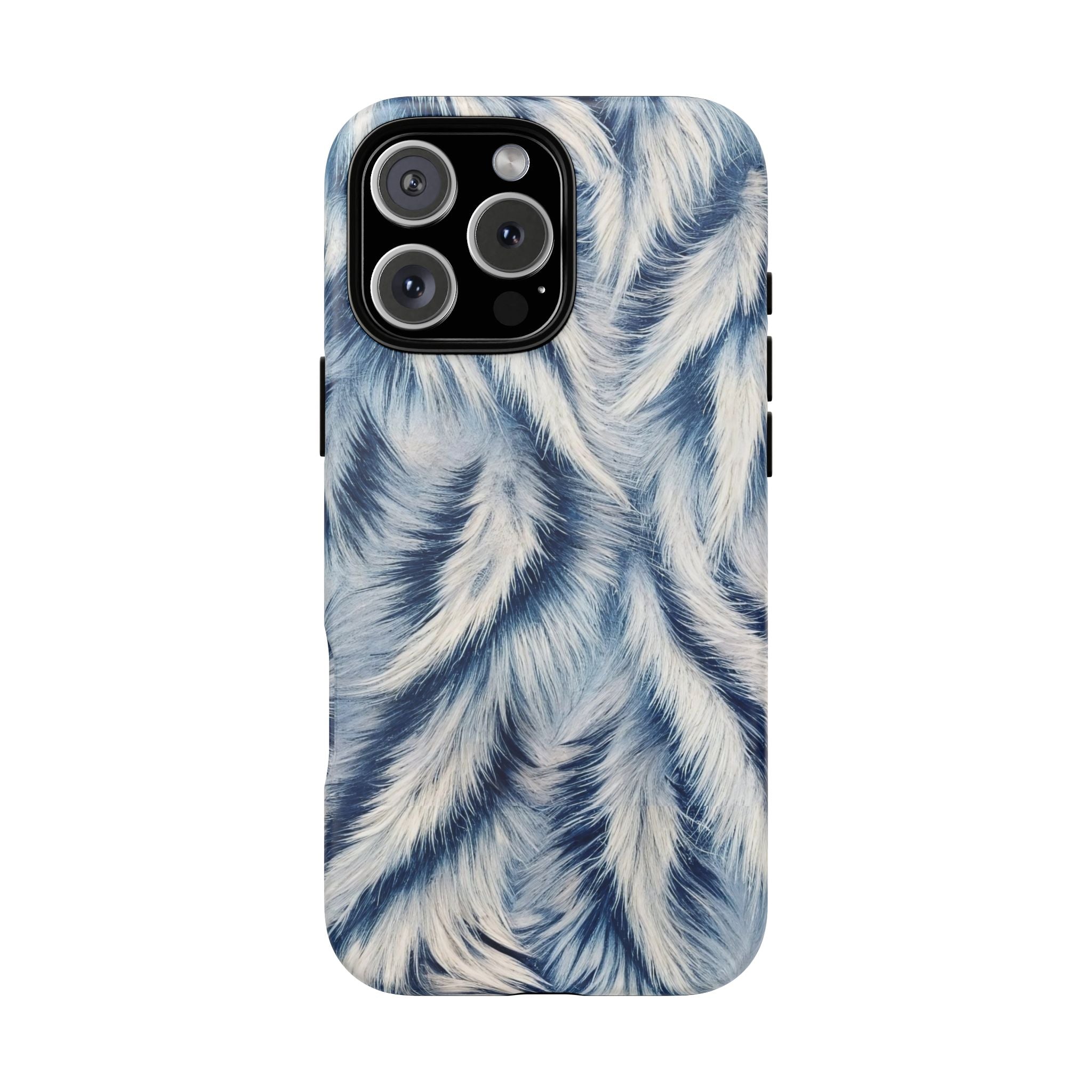 Blue Faux Fur Texture Protective Tough iPhone Case