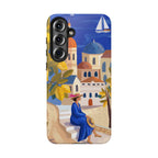 Custodia per telefono Samsung Galaxy Villaggio Mediterraneo | Design con Barca a Vela Panoramica e Limoneto