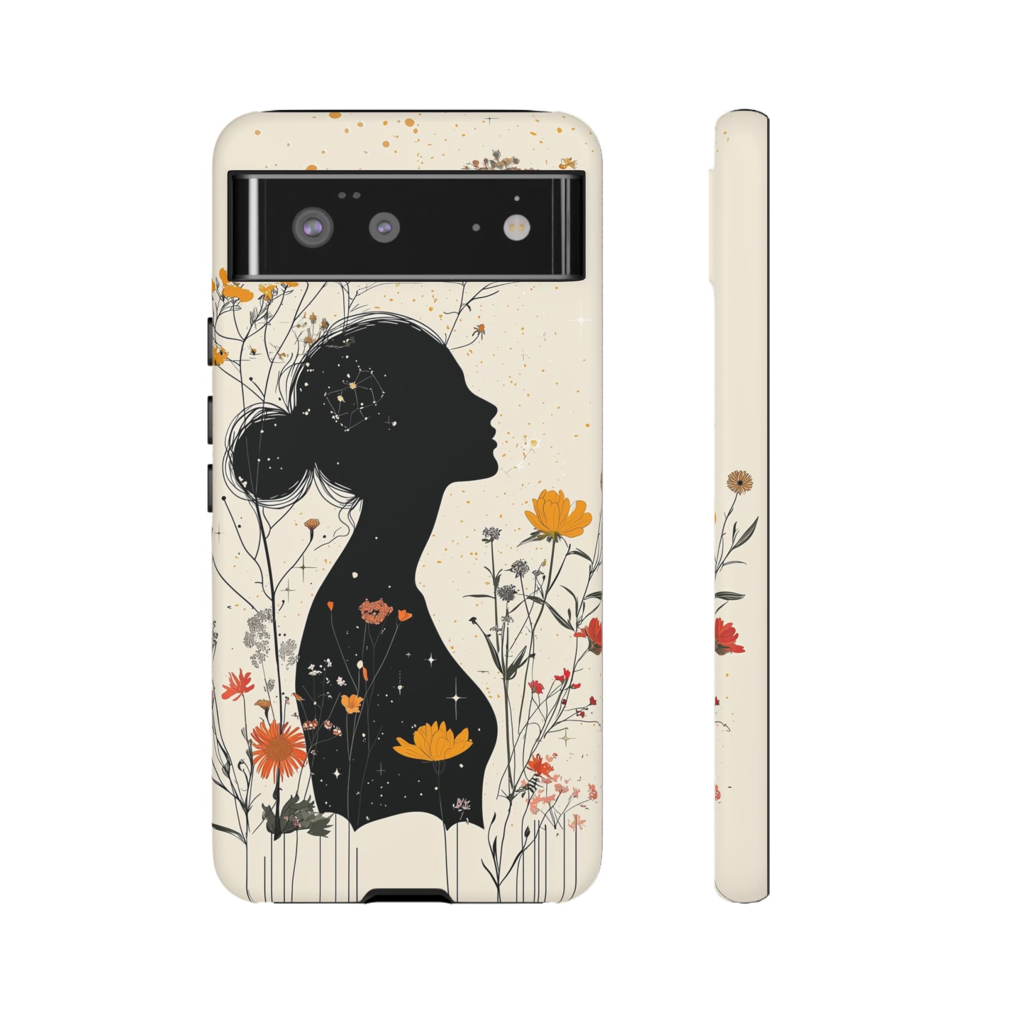 Floral Silhouette Google Pixel Case | Botanical Woman