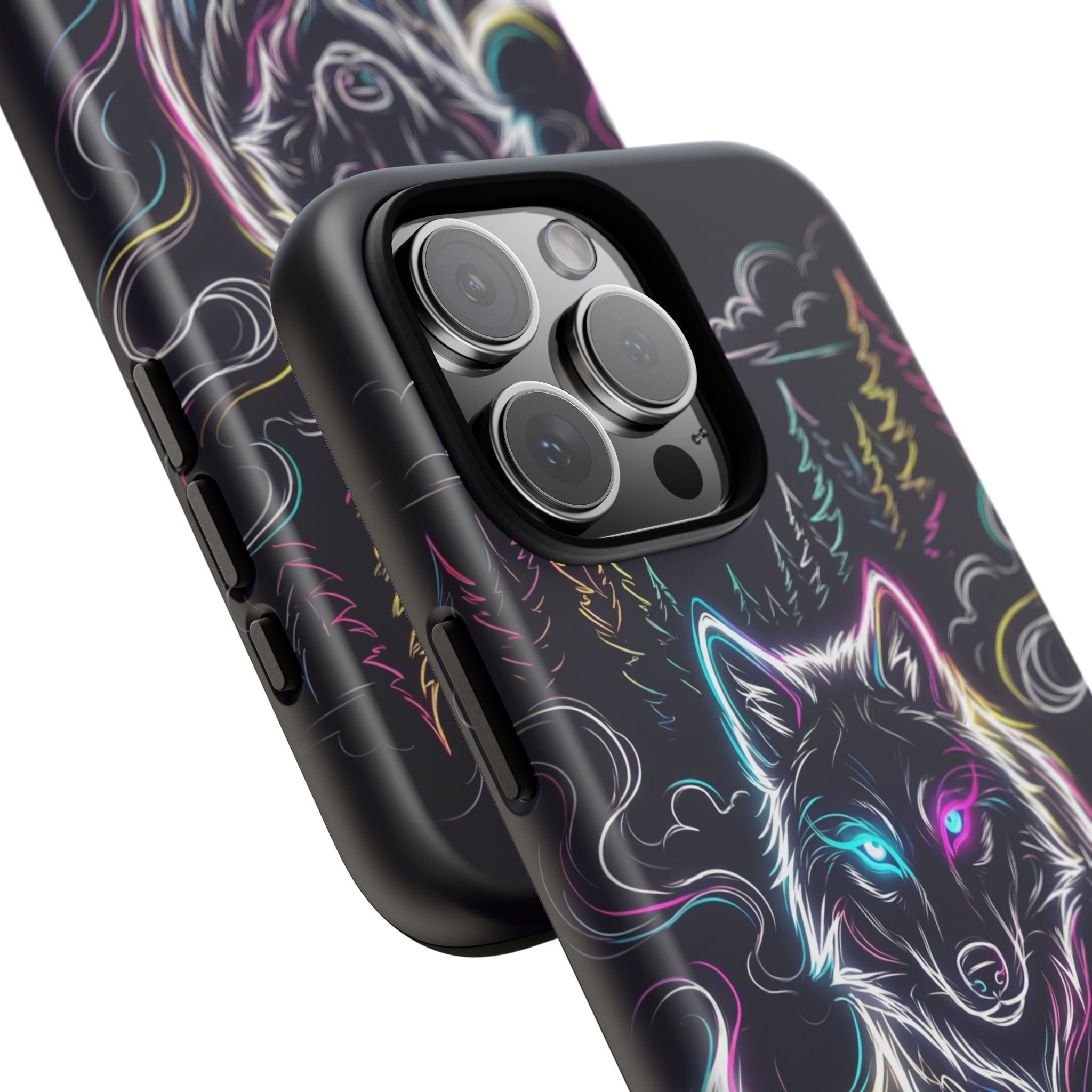 Neon Wolf iPhone Case | Mystic Glow Protective Tough Case