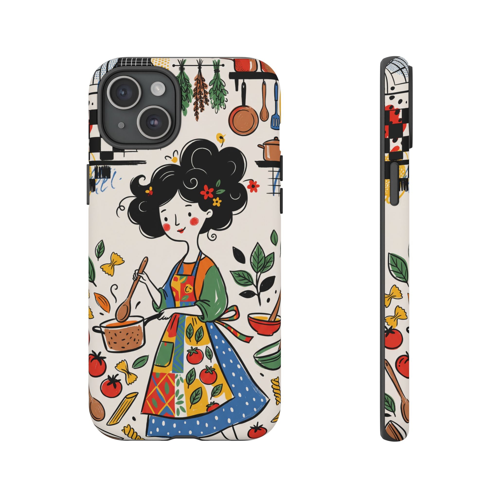 Whimsical Chef Kitchen Illustration iPhone Case