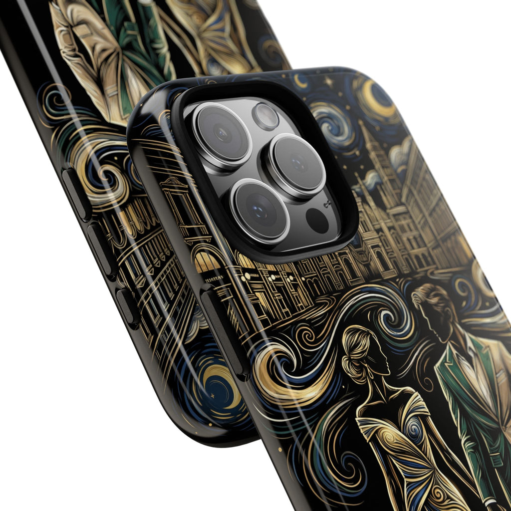 Romantic Night Walk iPhone Case | Elegant Couple Art