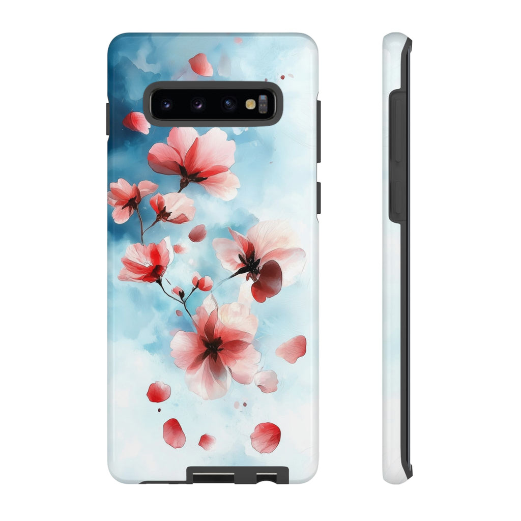 Floral Cherry Blossom Samsung Galaxy Case | Pastel Pink Blue