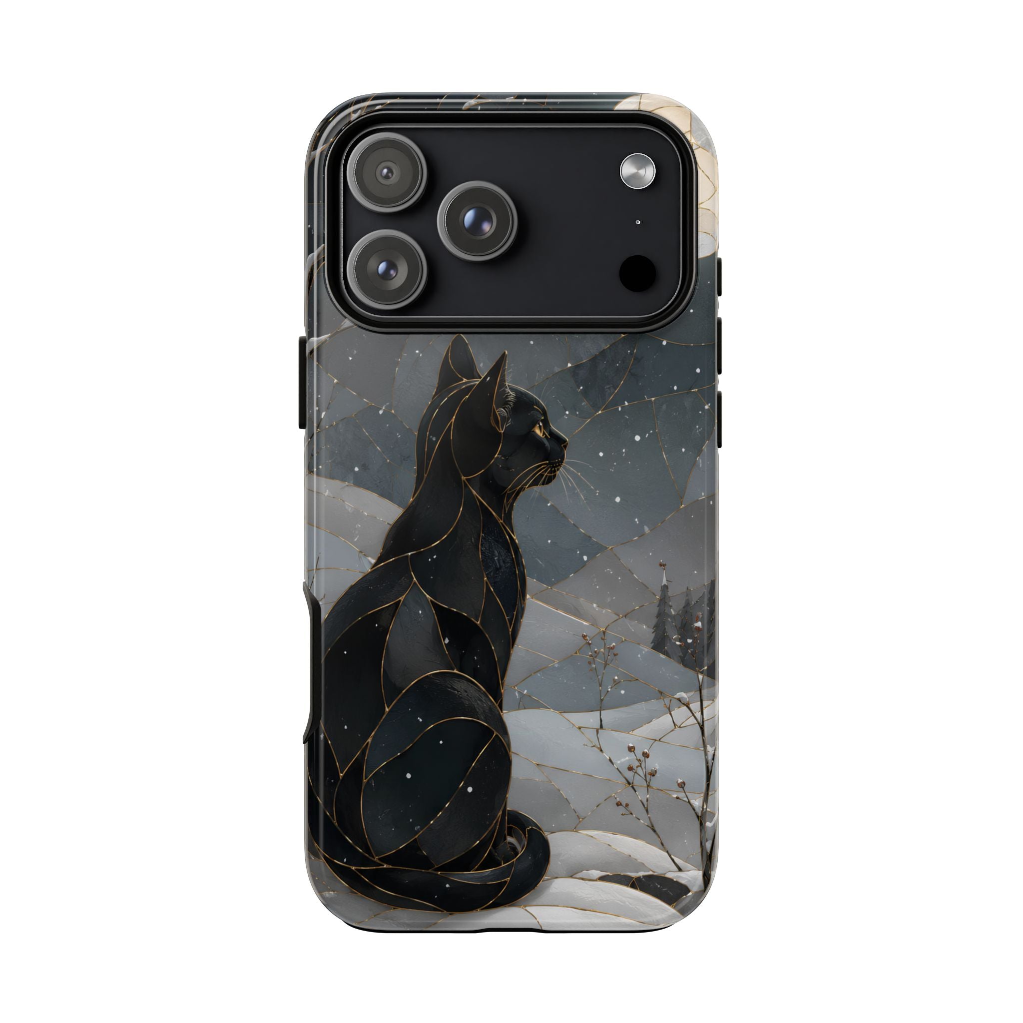 Black Cat iPhone Case | Moonlit Winter iPhone Case