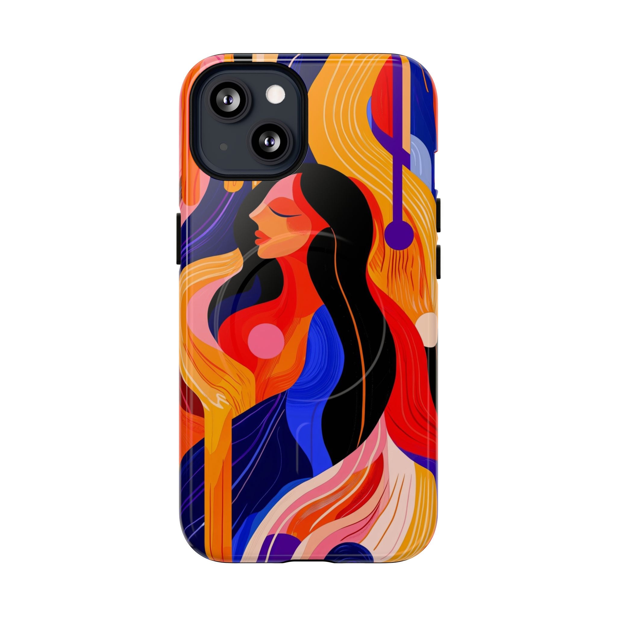 Abstract Colourful Woman MagSafe iPhone Tough Case | Vibrant Artistic