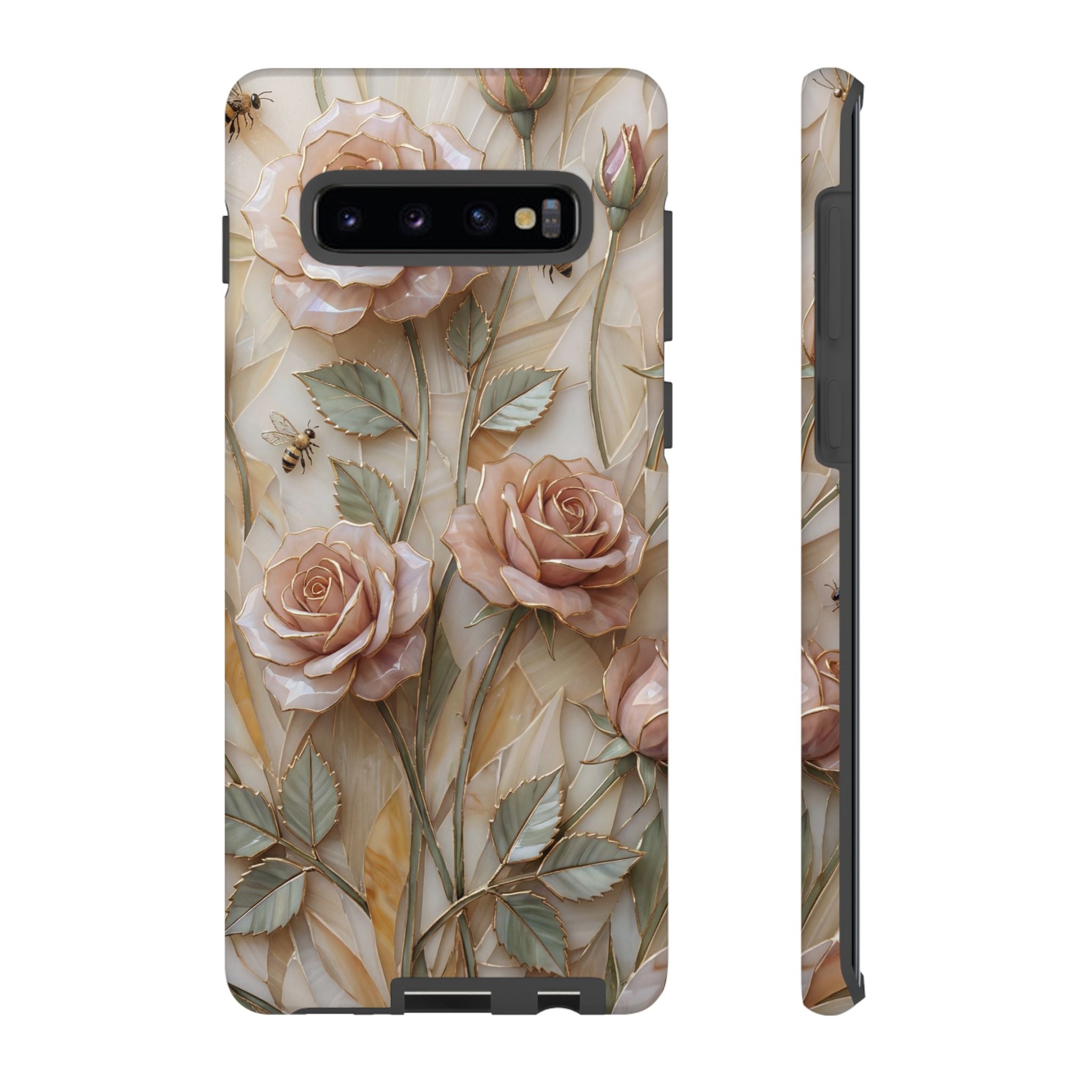 Vintage Blush Rose Floral Tough Samsung Galaxy Protective Cover