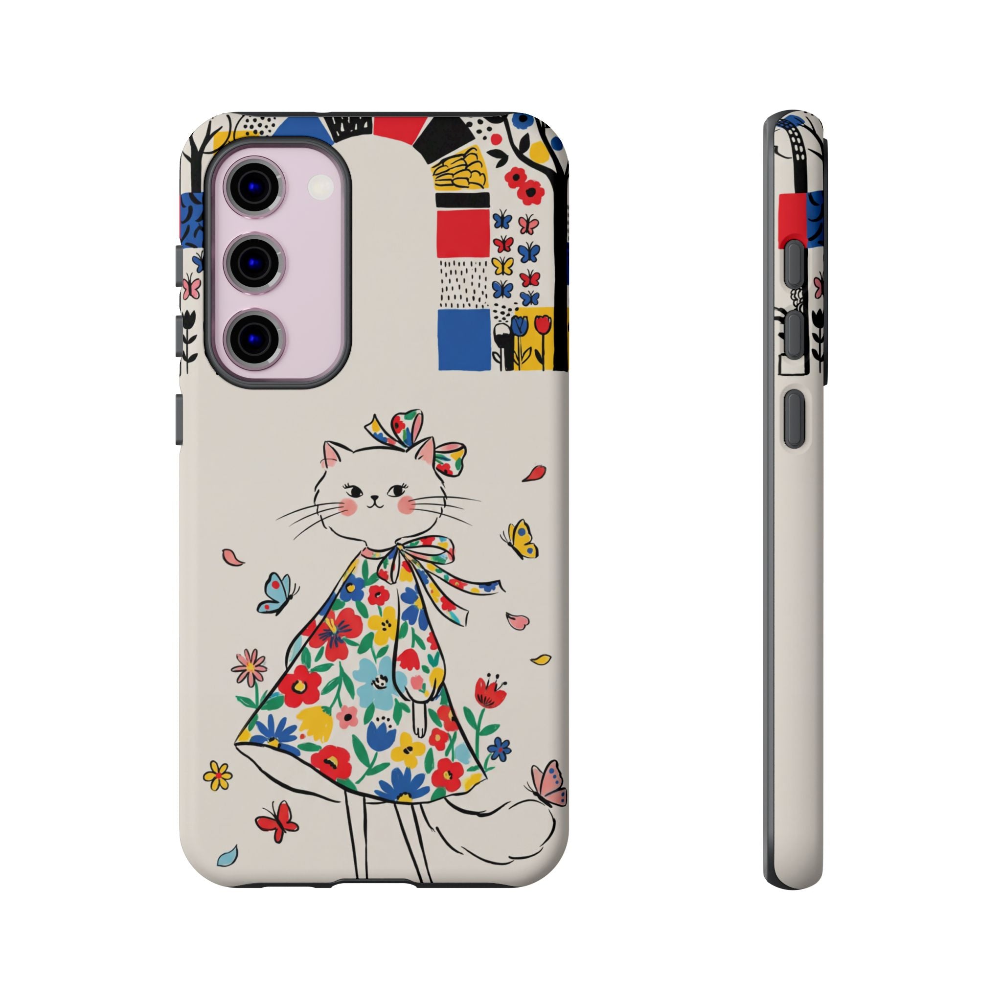 Floral Kitty Samsung Galaxy Phone Case | Cute Cat