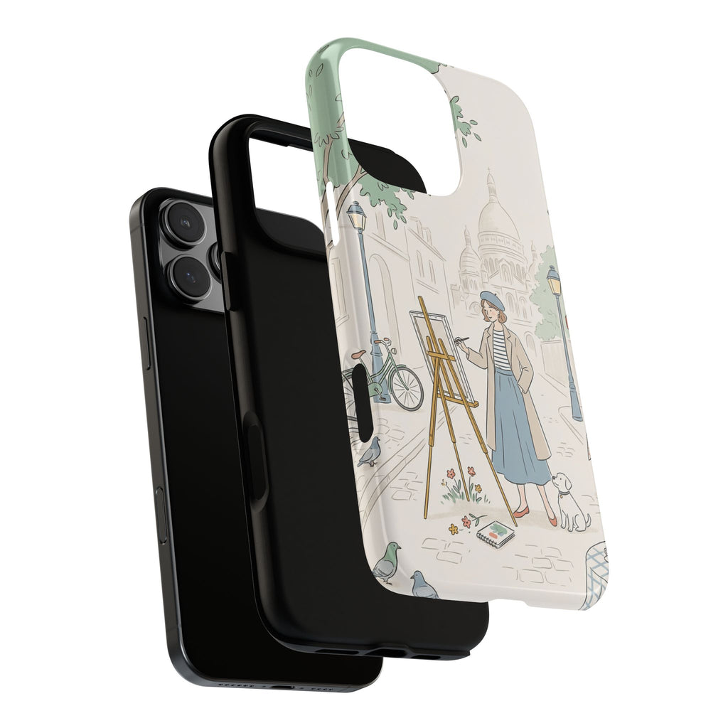Artist in Paris iPhone Case | Vintage Painter Street Scene Protective Cover