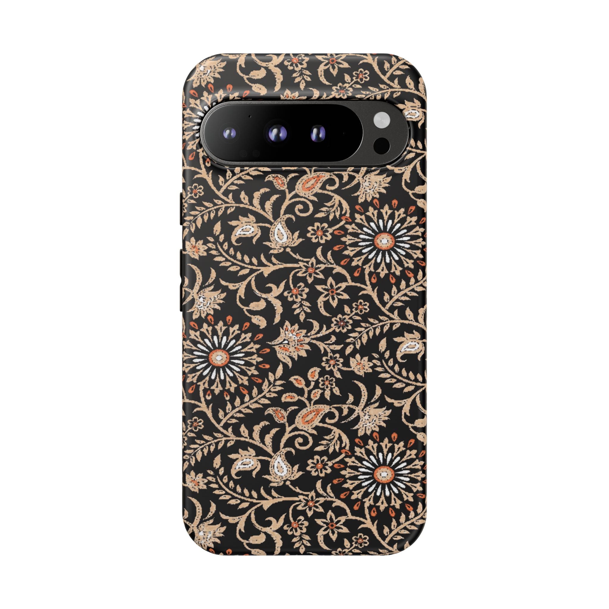 Batik Floral Black Ornate Daisies Tough Google Pixel Case
