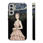 Art Nouveau Starry Night Samsung Galaxy Phone Case | Elegant Woman Illustration Tough Case
