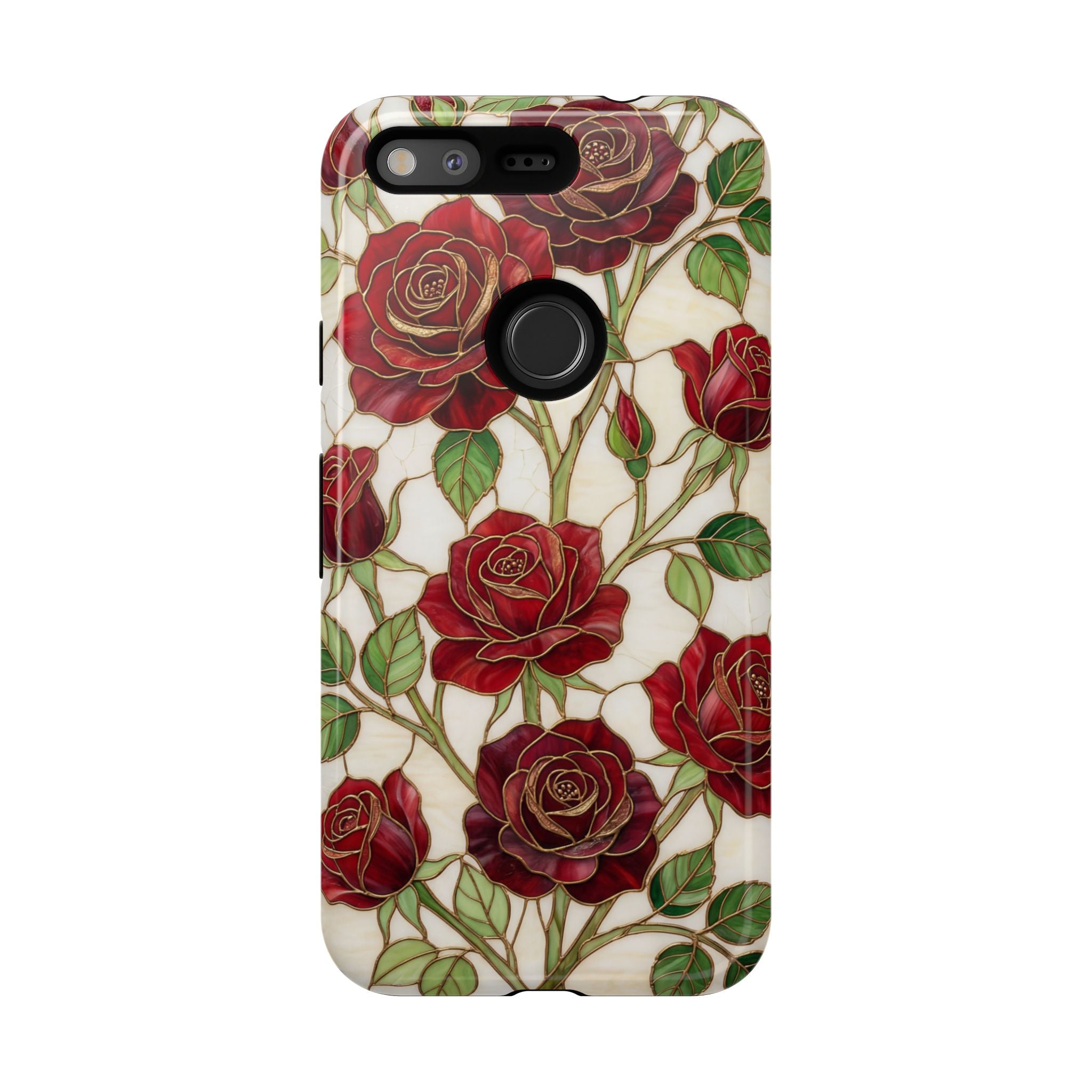 Red Rose Pattern Vintage Floral Tough Google Pixel Case