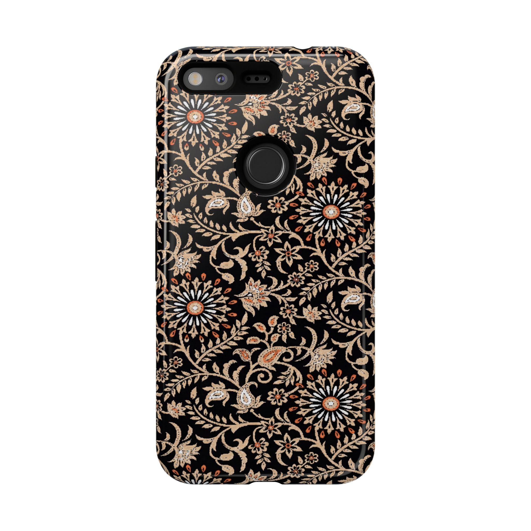 Batik Floral Black Ornate Daisies Tough Google Pixel Case