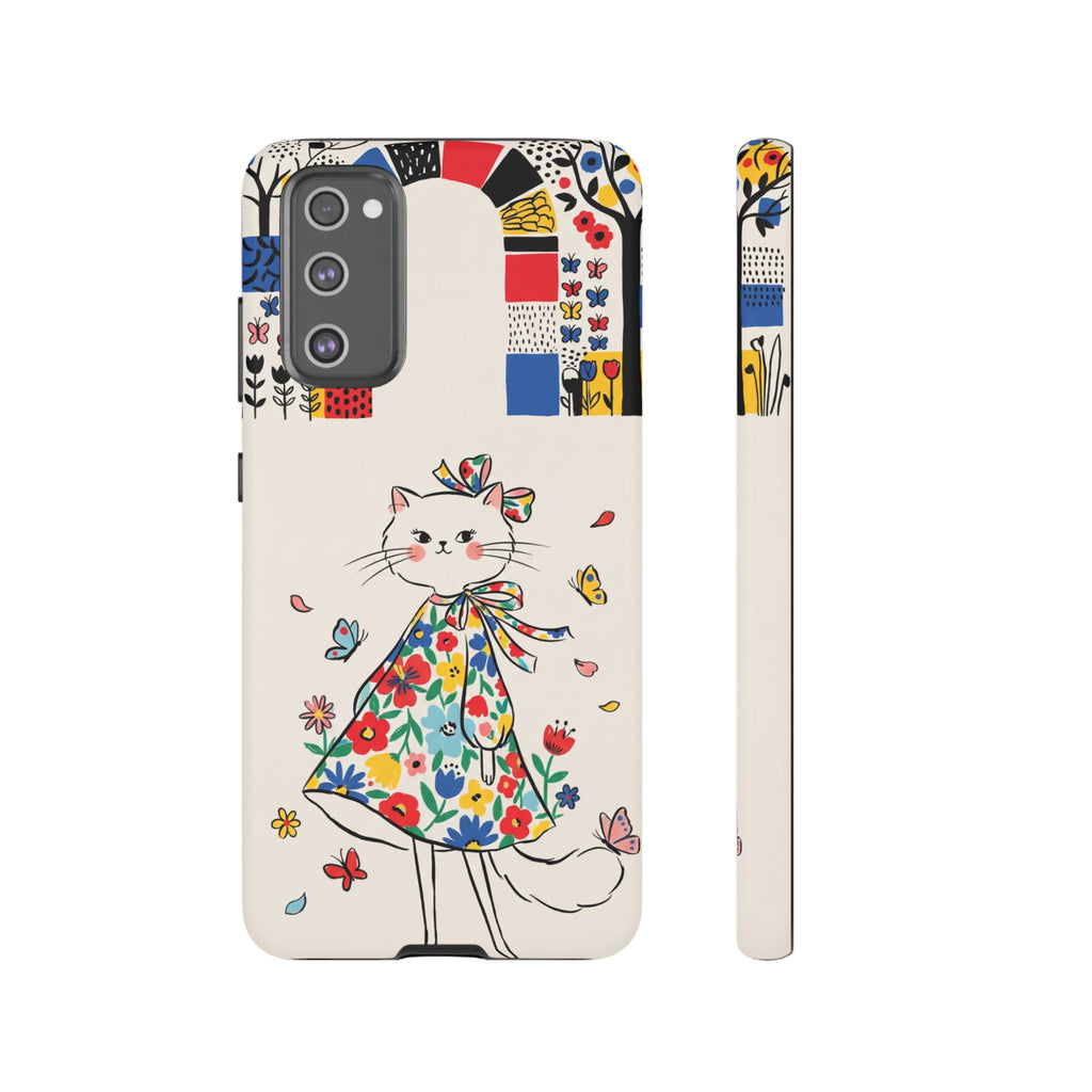 Floral Kitty Samsung Galaxy Phone Case | Cute Cat