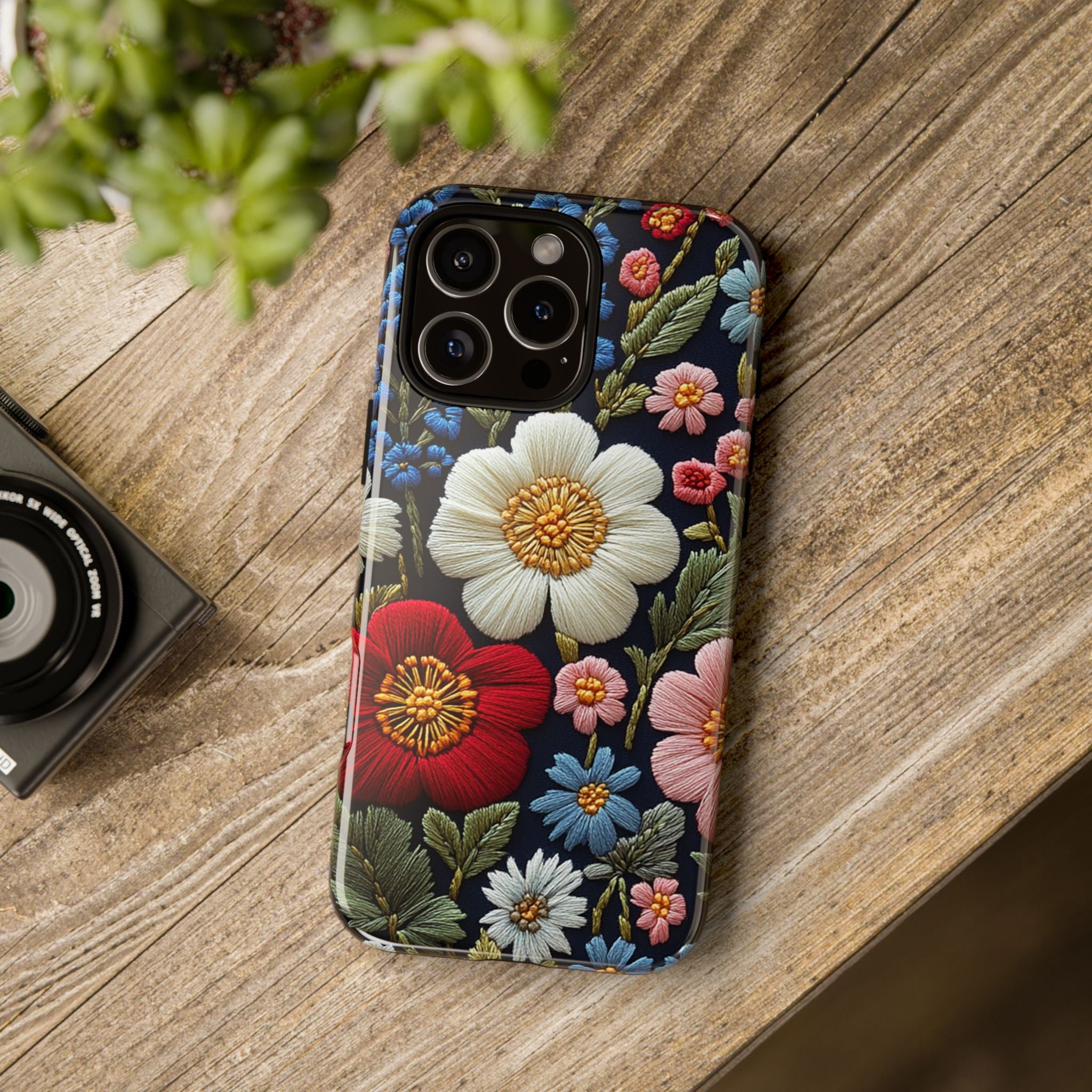Floral Embroidered Garden iPhone Case