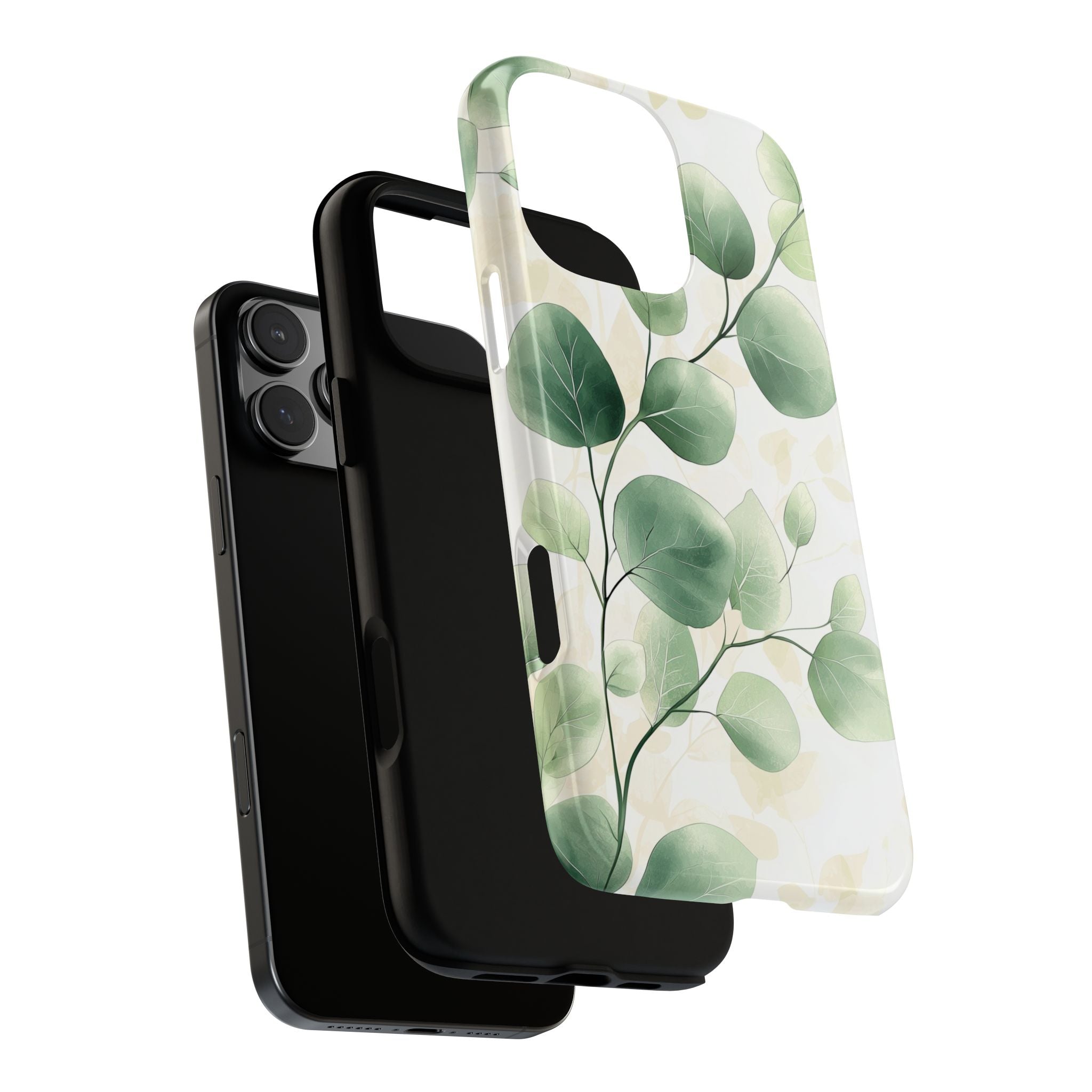 Botanical Eucalyptus Tough iPhone Case | Green Watercolour Leaf