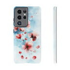 Floral Cherry Blossom Samsung Galaxy Case | Pastel Pink Blue