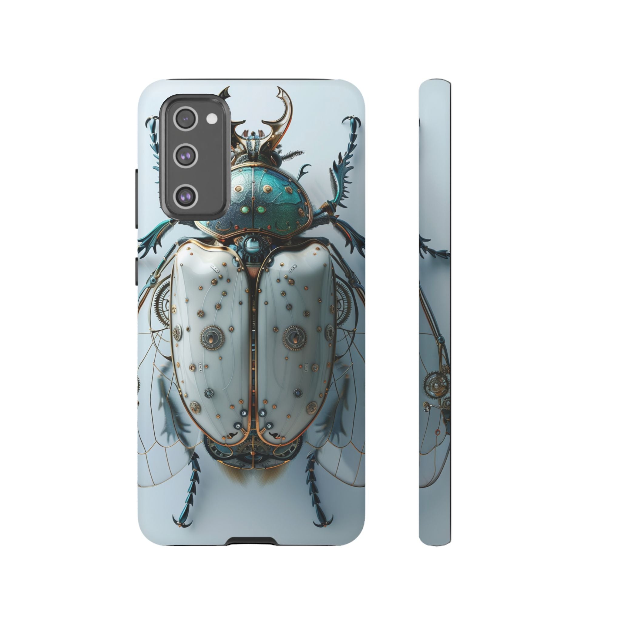 Steampunk White Beetle Protective Tough Samsung Galaxy Case