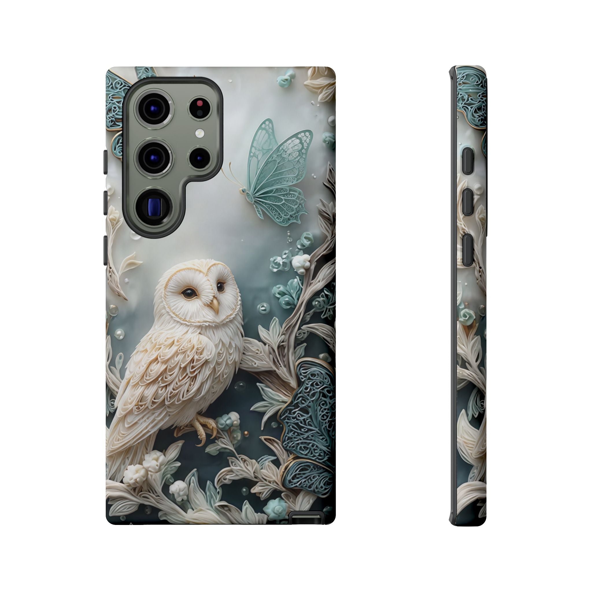 Barn Owl & Butterflies Tough Samsung Galaxy Case