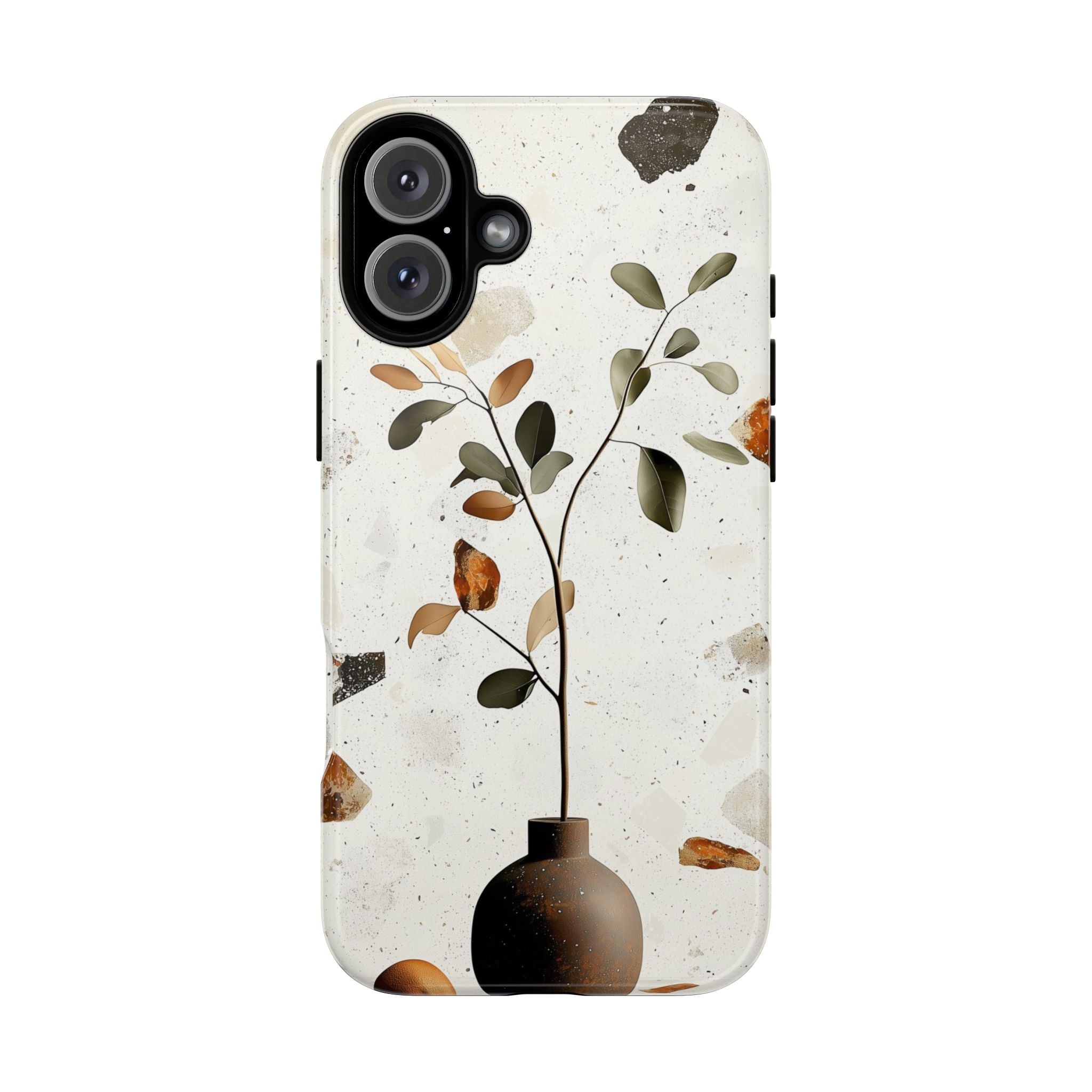 Floral Terrazzo iPhone Case | Minimal Vase Botanical