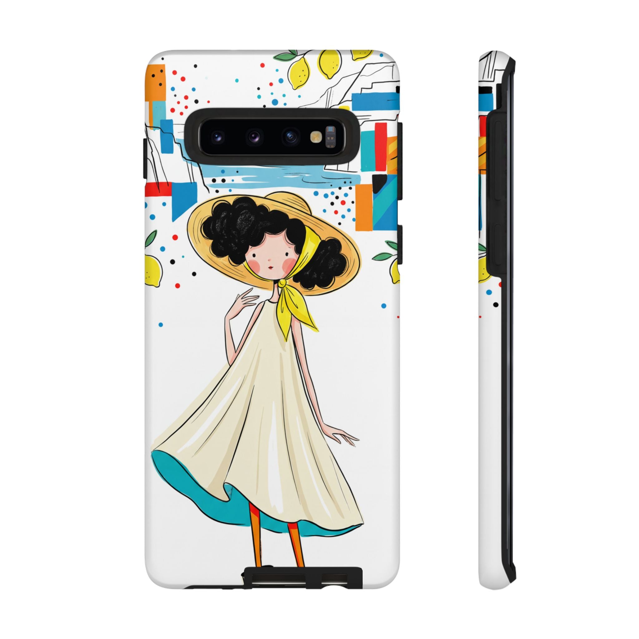 Cute Summer Girl Samsung Galaxy Phone Case | Whimsical Coastal Illustration Protective Case