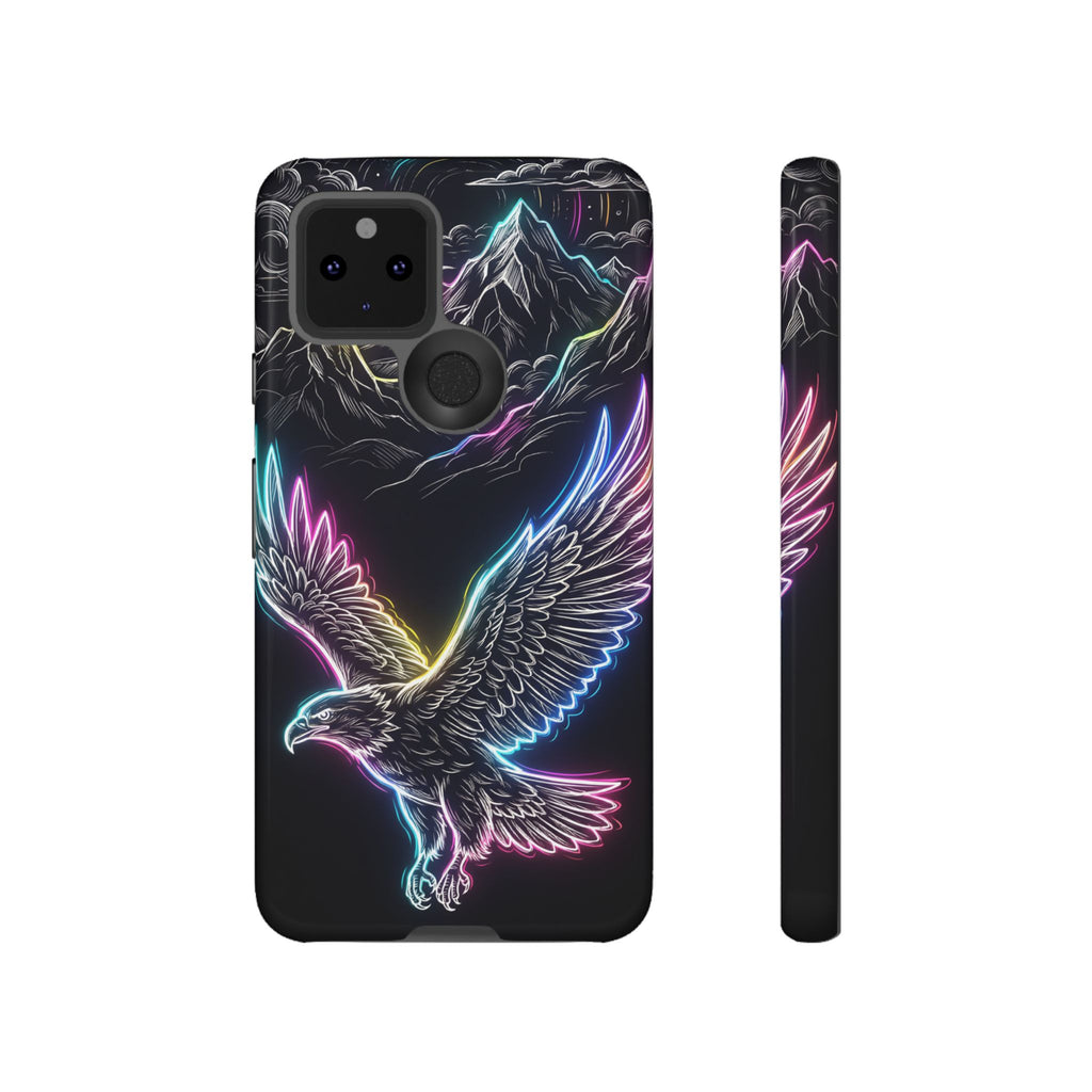 Cover per telefono Google Pixel Neon Eagle con design montano