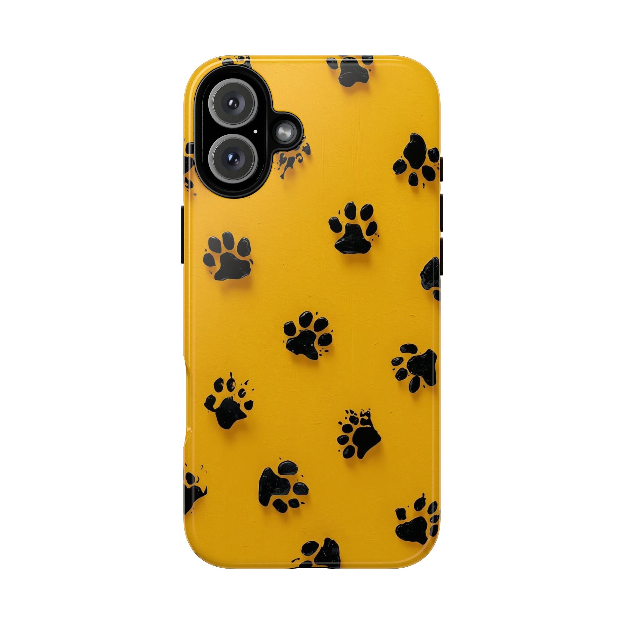 Yellow Paw Print Tough iPhone Case — Protective Dog & Cat Lover Cover