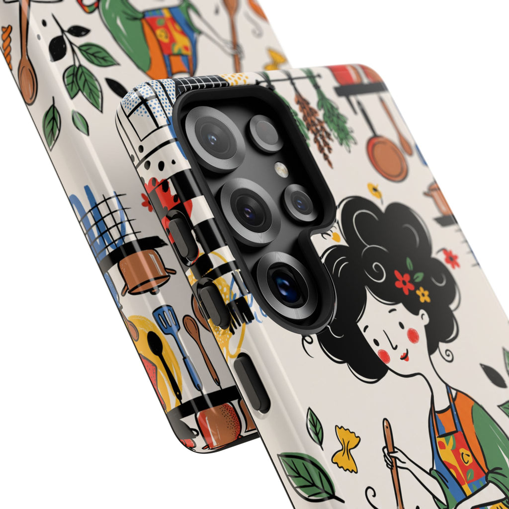 Whimsical Chef Kitchen Illustration Samsung Galaxy Phone Case