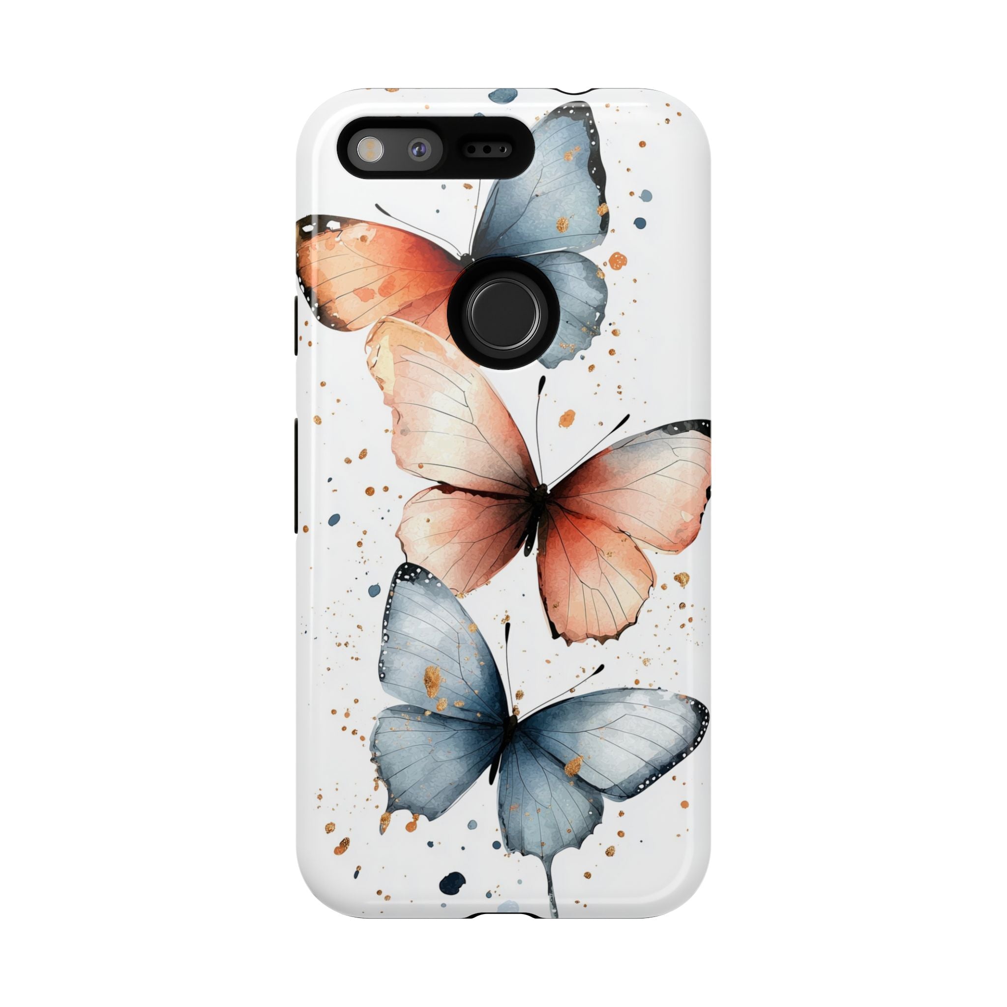 Watercolour Blue & Peach Butterfly Tough Google Pixel Case