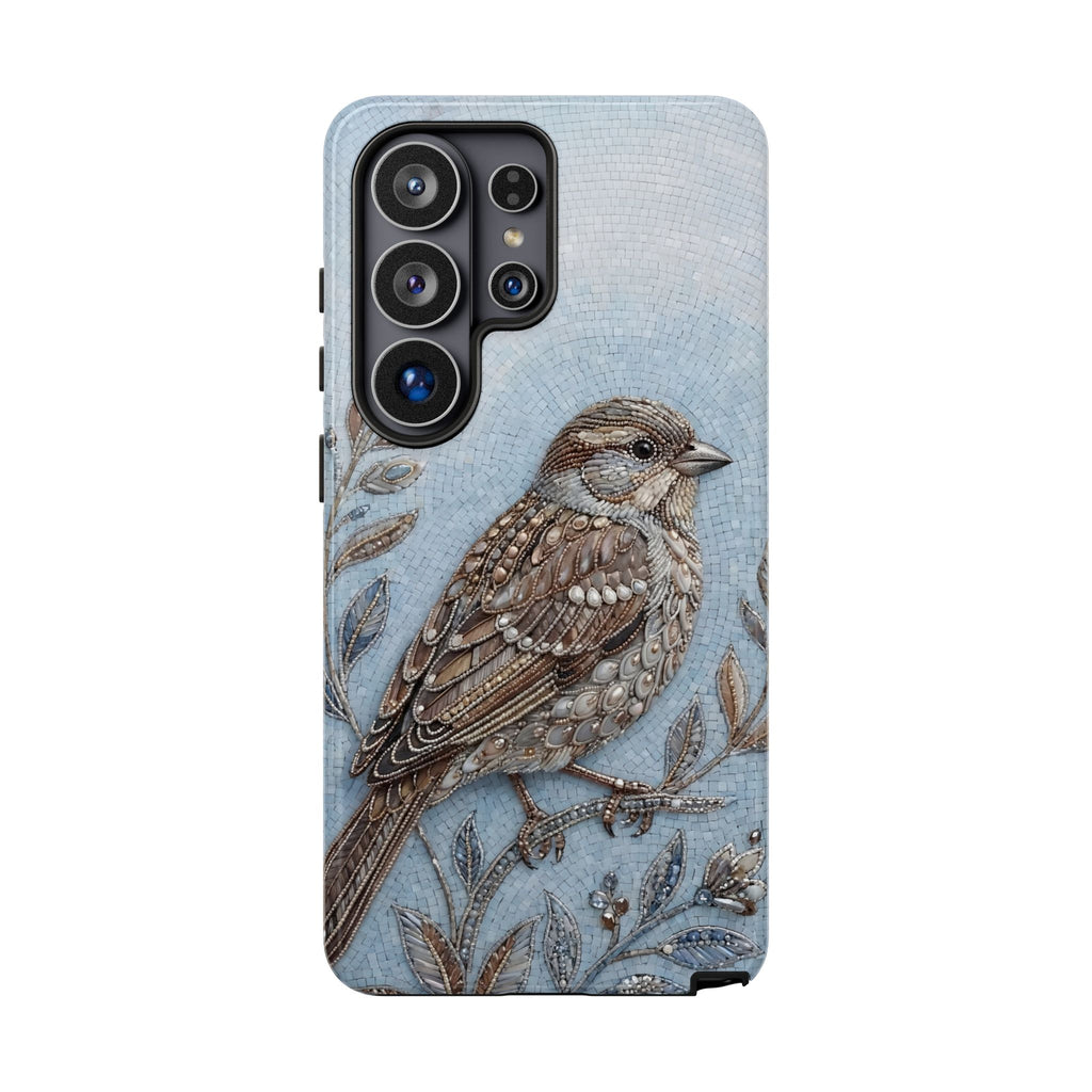 Bird Illustration Samsung Galaxy Phone Case — Sparrow Art Tough Phone Cover