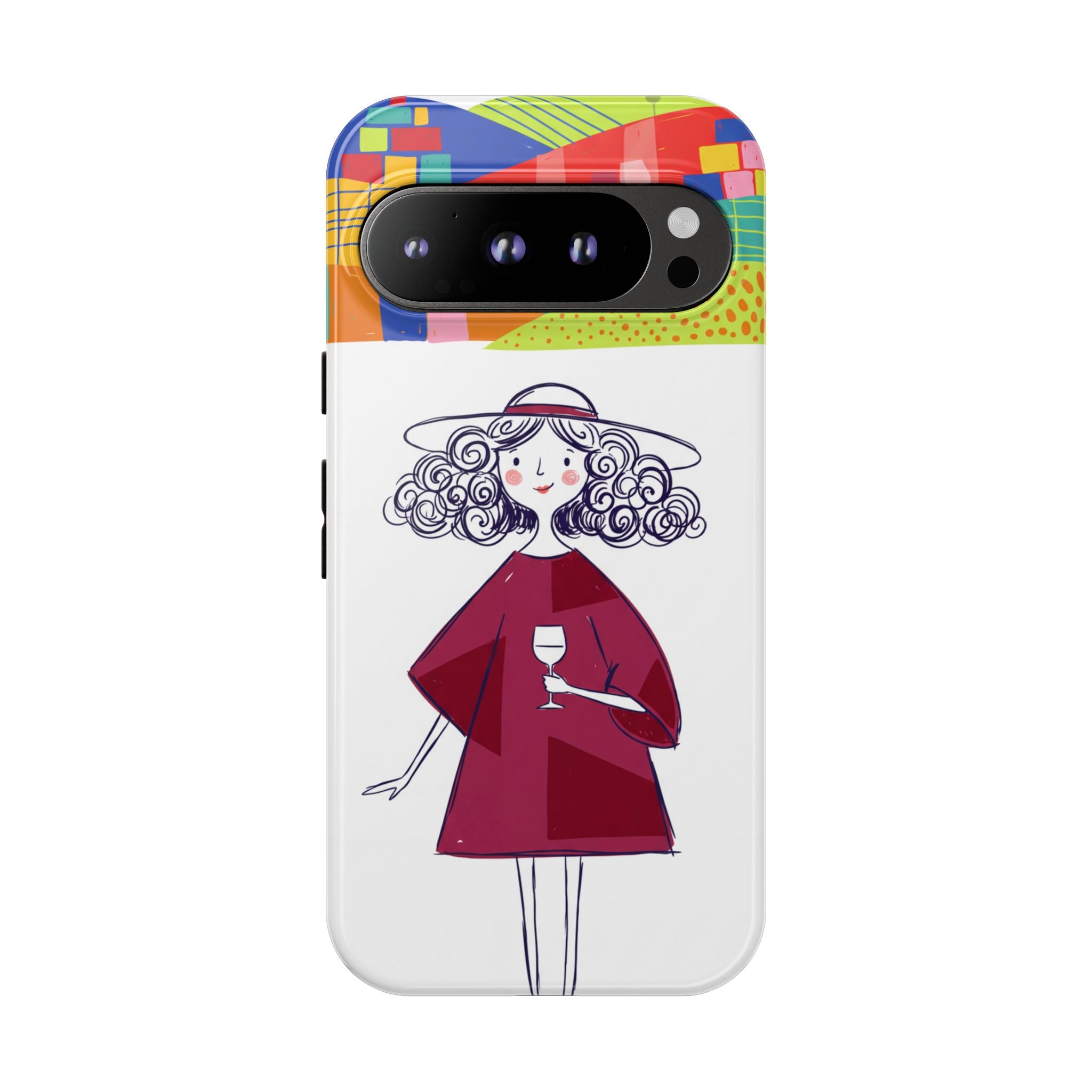 Colourful Artistic Wine Lady Google Pixel Phone Case