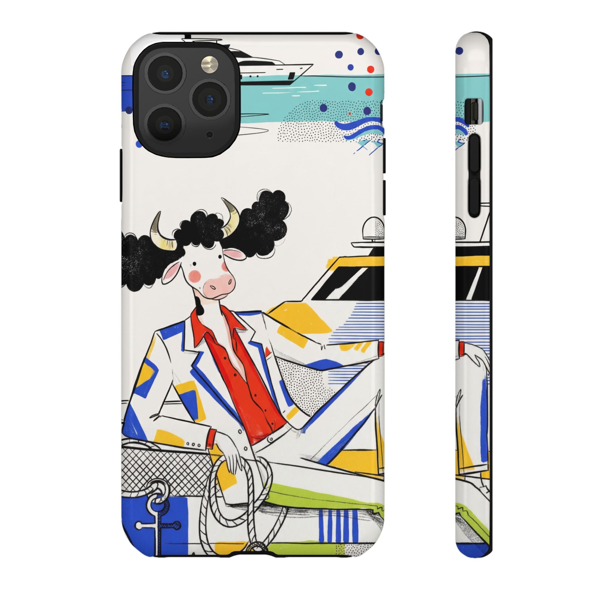 Nautical Cow Graphic Protective iPhone Case